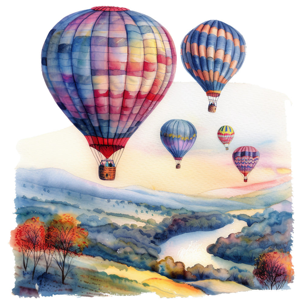 Watercolor Summer Landscapes Fabric Panel 32