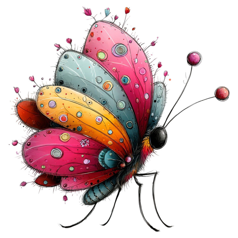 Whimsical Summer Butterfly Fabric Panel 27