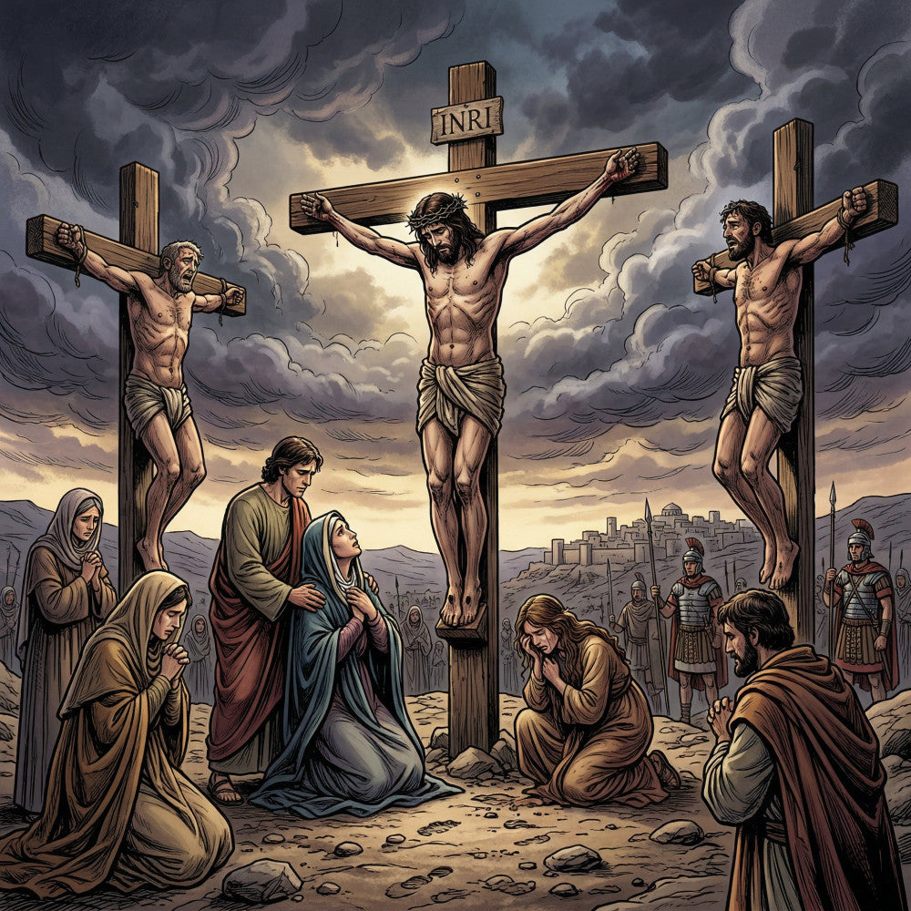 Three Crosses Fabric Panel 1