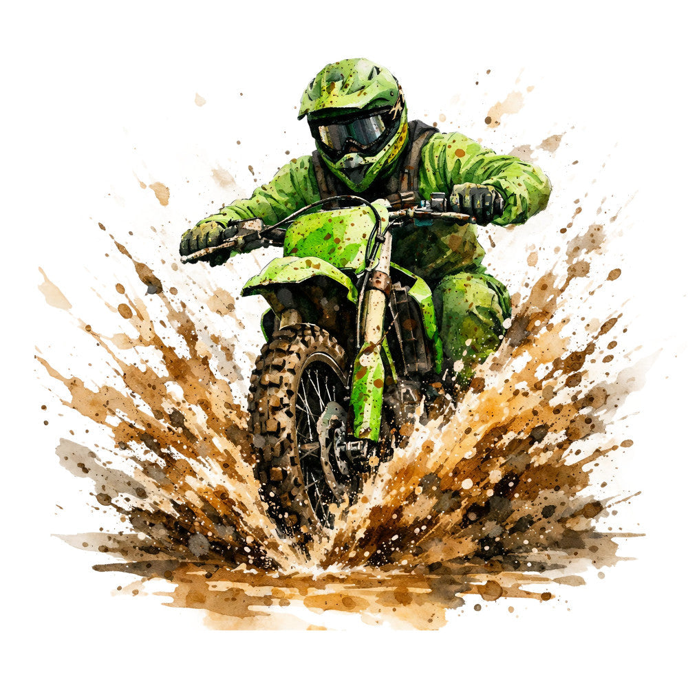 Watercolor Dirt Bike Fabric Panel 3