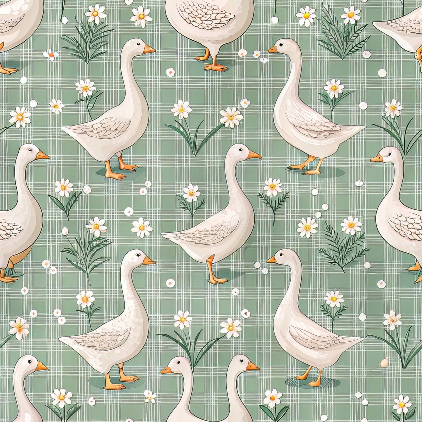Daily Deal: Goose Gingham Pattern 11 Quilting Cotton Fabric - 45" x 1.5 Yards"