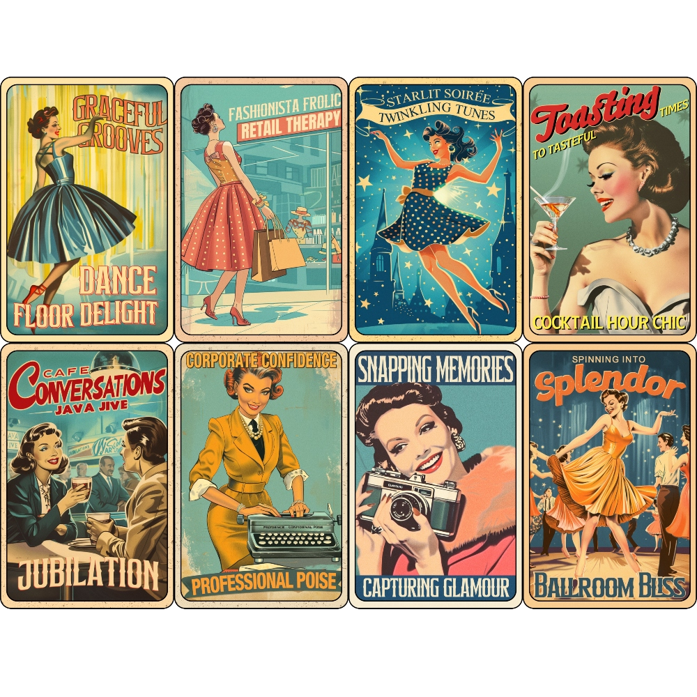 Daily Deal: Pinup Girls Poster Pattern 2 Quilting Cotton Fabric - 45" x 2 Yards"