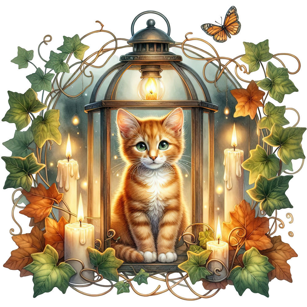 Autumn Cats Fabric Panel 90