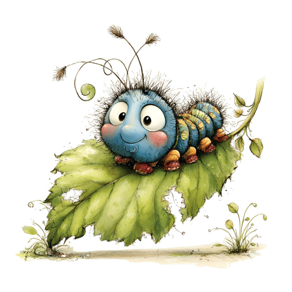 Whimsical Caterpillar Fabric Panel 18