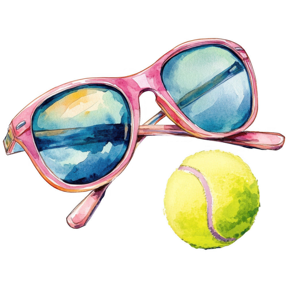 Watercolor Tennis Fabric Panel 22
