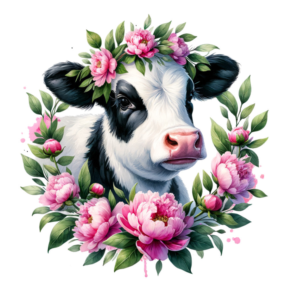 Floral Cows Fabric Panel 5