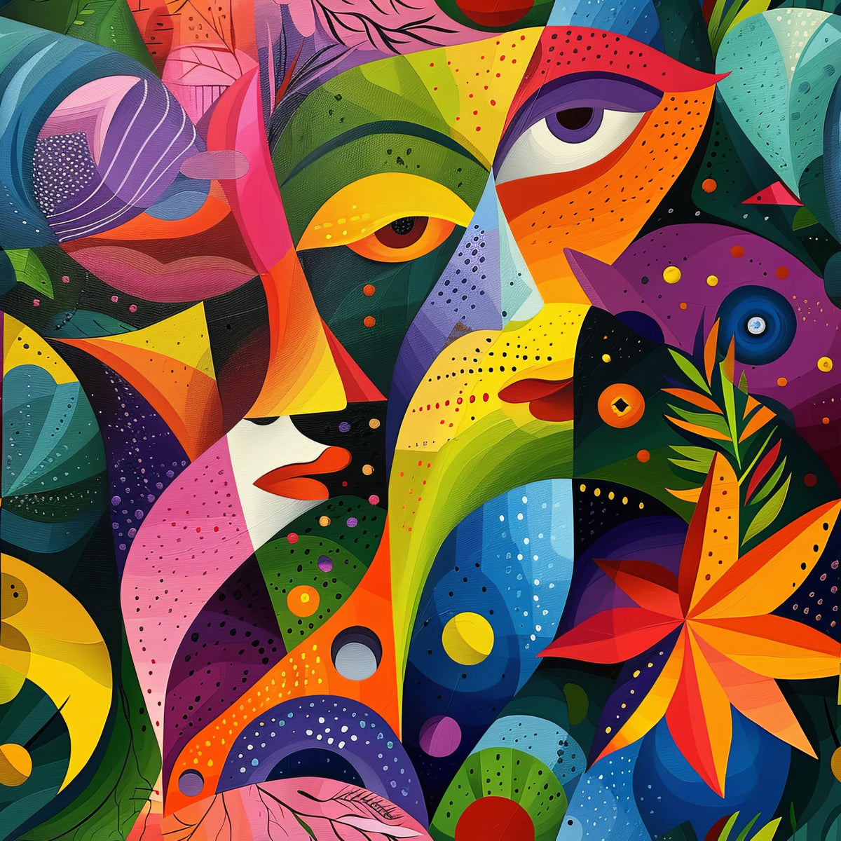 Daily Deal: Psychedelic Painting Pattern 9 Quilting Cotton Fabric - 45" x 1 Yard"