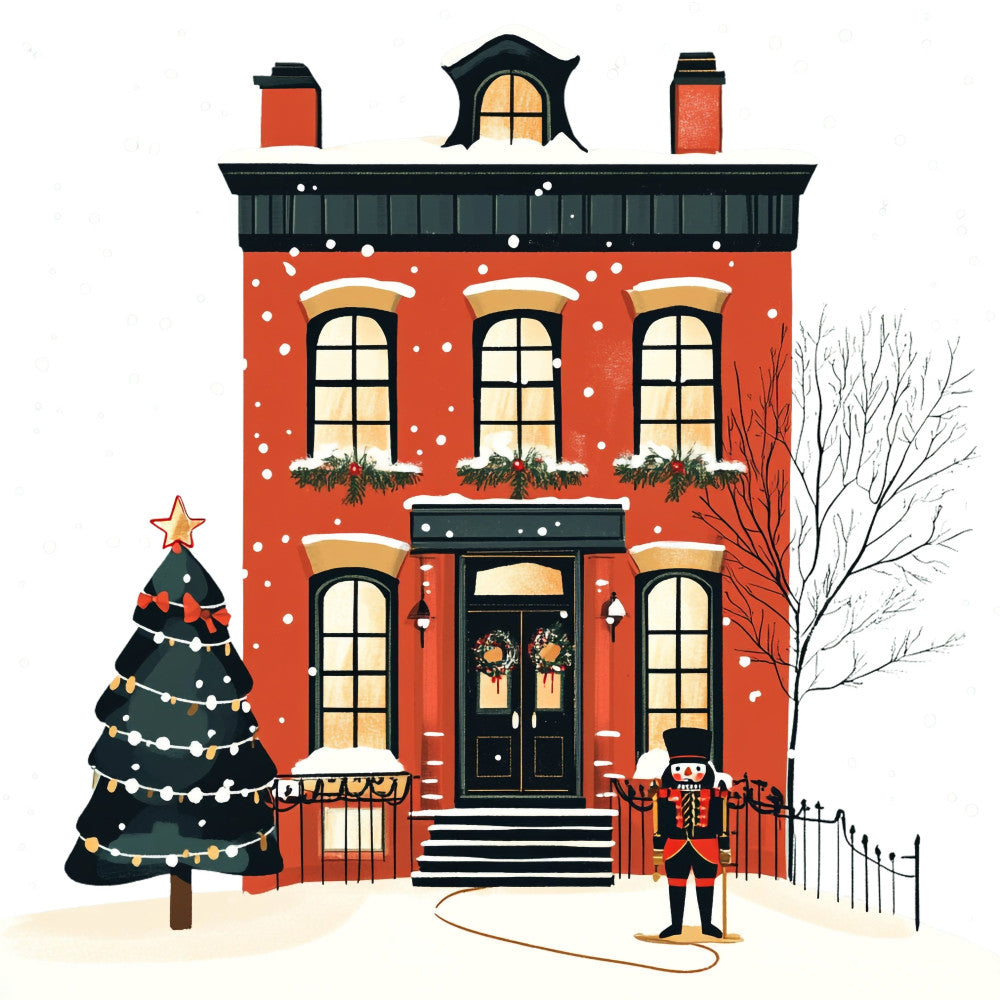 Whimsical Christmas House Fabric Panel 16