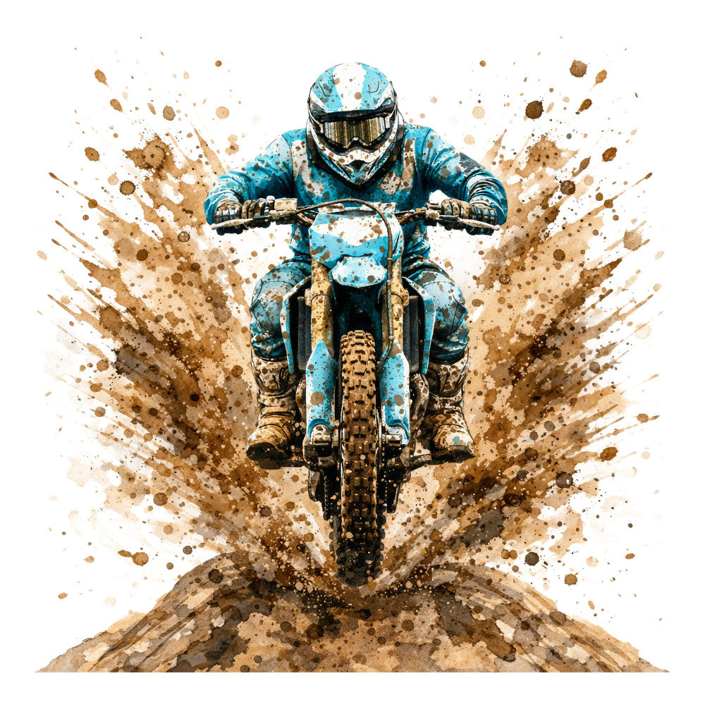 Watercolor Dirt Bike Fabric Panel 5