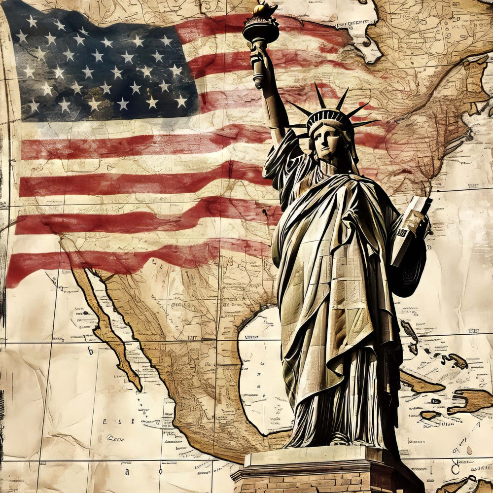 Vintage Patriotic Fabric Panel 6