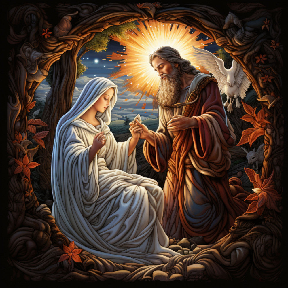 Nativity Stained Glass Fabric Panel 9