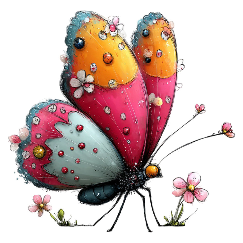 Whimsical Summer Butterfly Fabric Panel 20