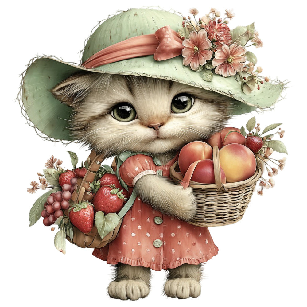 Summer Fruit Basket Animals Fabric Panel 7