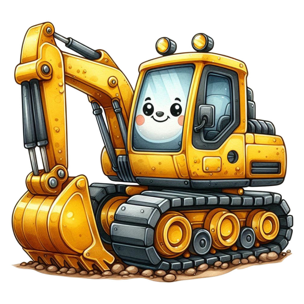 Cute Construction Characters Fabric Panel 21