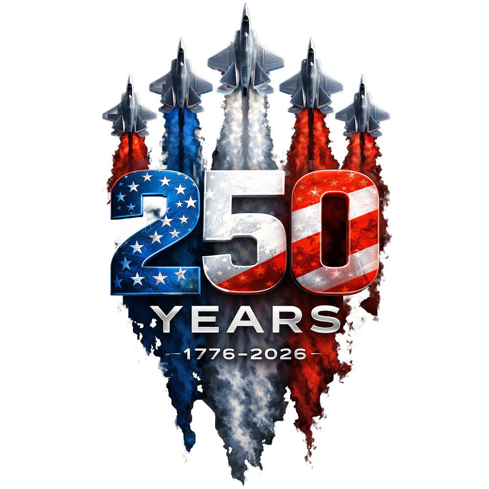 USA 250 Years Patriotic Jets Fabric Panel 1