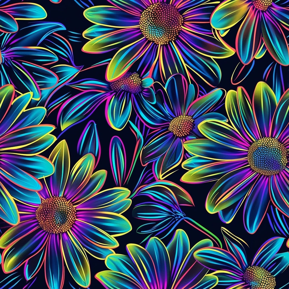 Daily Deal: Neon Daisy Pattern 14 Quilting Cotton Fabric - Fat Quarter (18" x 22")