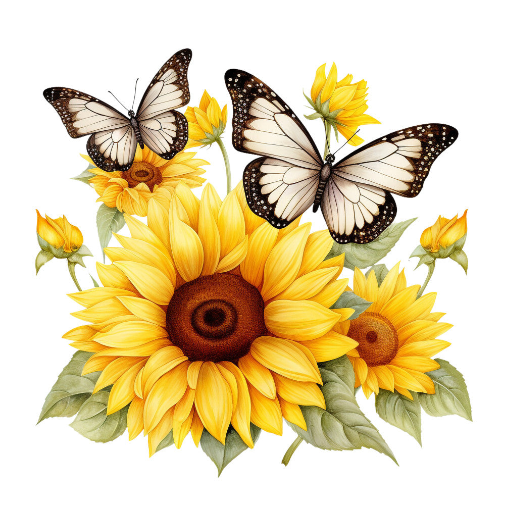 Sunflowers and Butterflies Fabric Panel 17