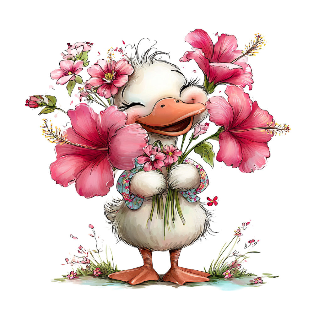 Whimsical Summer Goose Fabric Panel 29