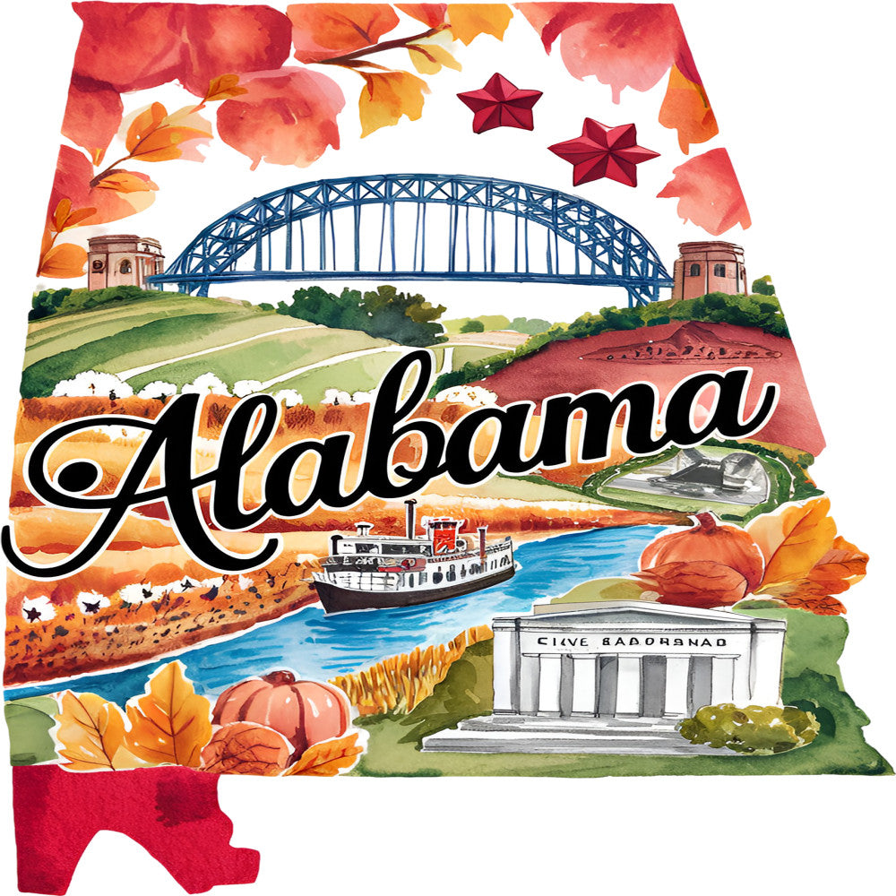 Classic US States Fabric Panel 23