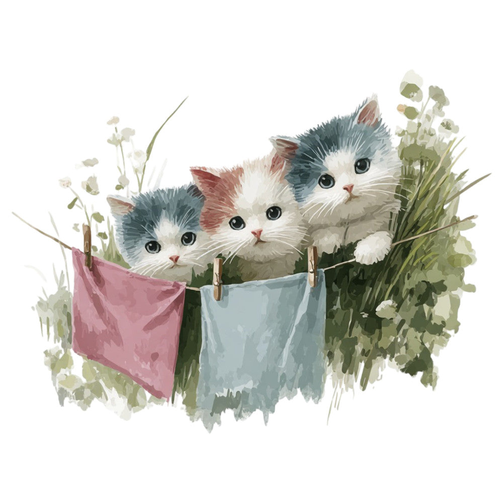 Watercolor Kitten Fabric Panel 10
