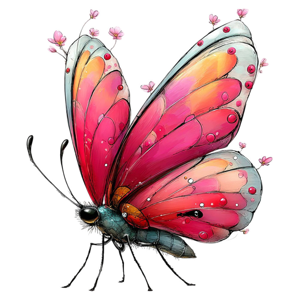 Whimsical Summer Butterfly Fabric Panel 30