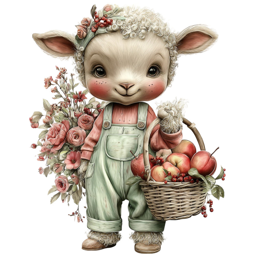 Summer Fruit Basket Animals Fabric Panel 18