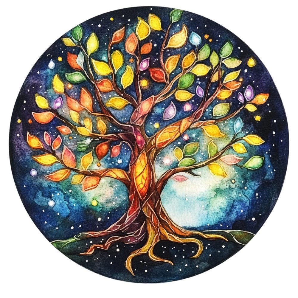 Tree of Life Stained Glass Fabric Panel 3