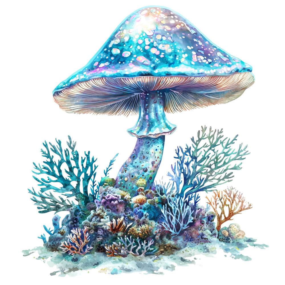 Underwater Mushrooms Fabric Panel 5