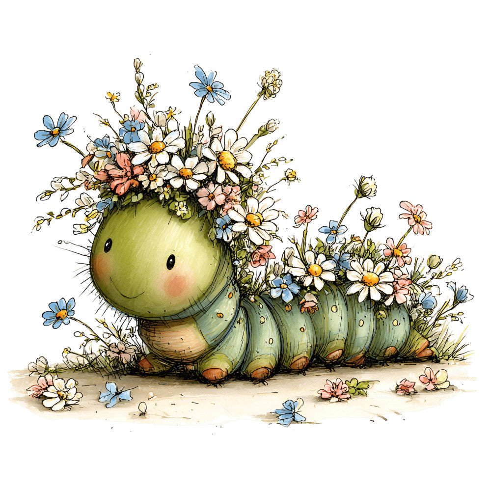 Whimsical Caterpillar Fabric Panel 11