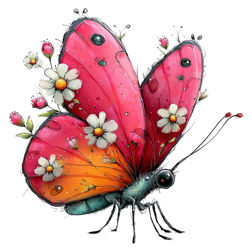 Whimsical Summer Butterfly Fabric Panel 22