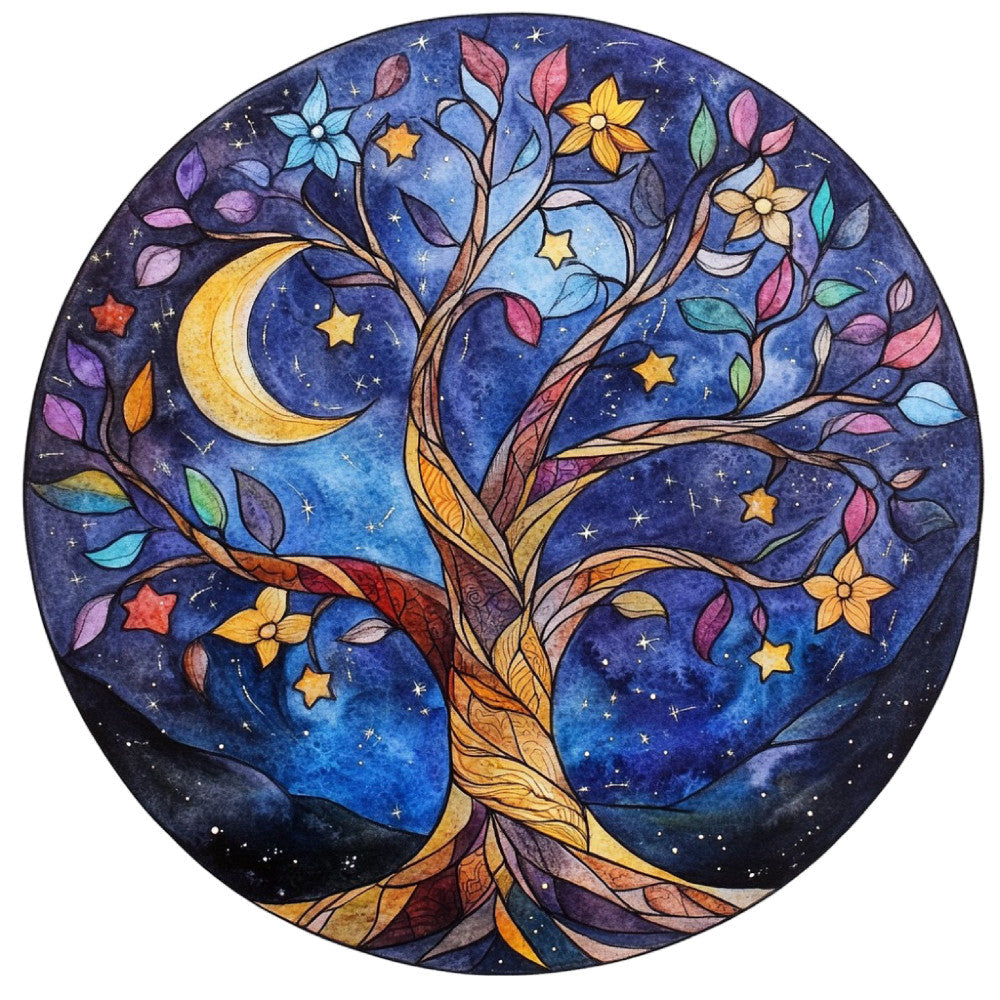 Tree of Life Stained Glass Fabric Panel 5