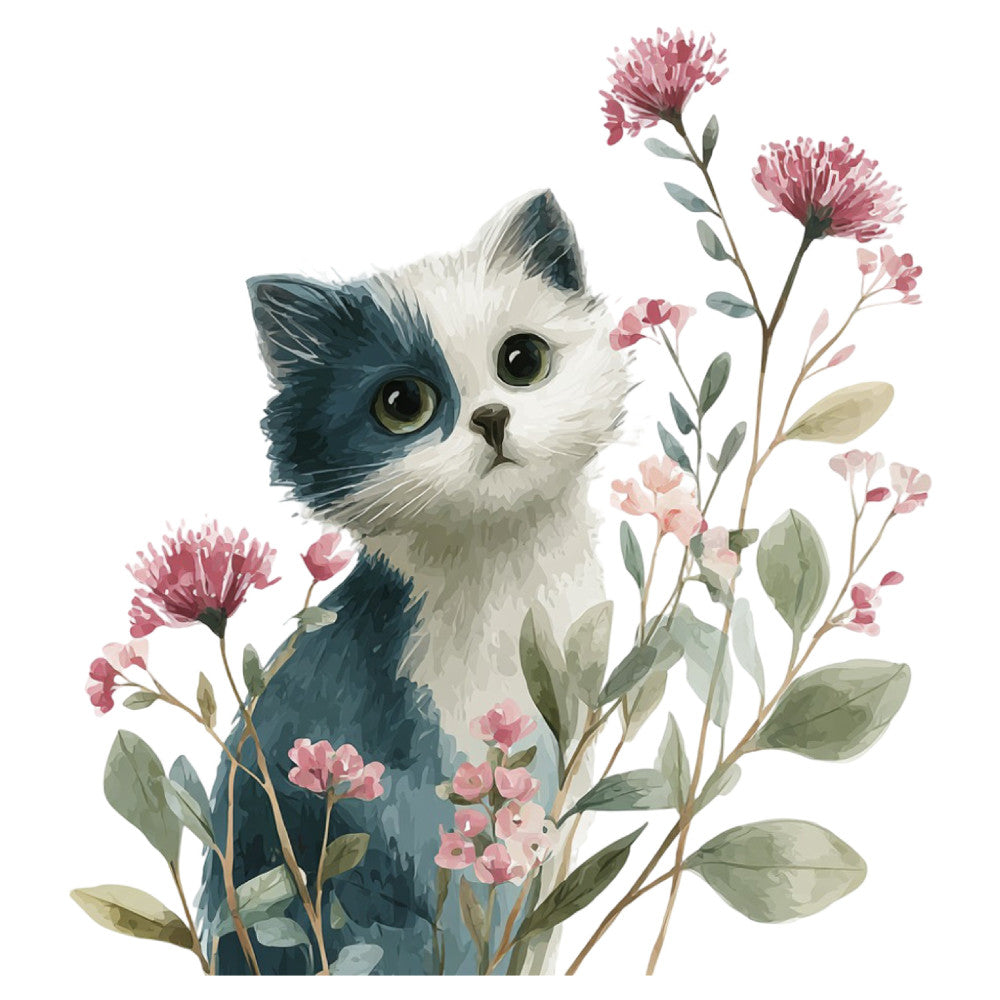 Watercolor Kitten Fabric Panel 19