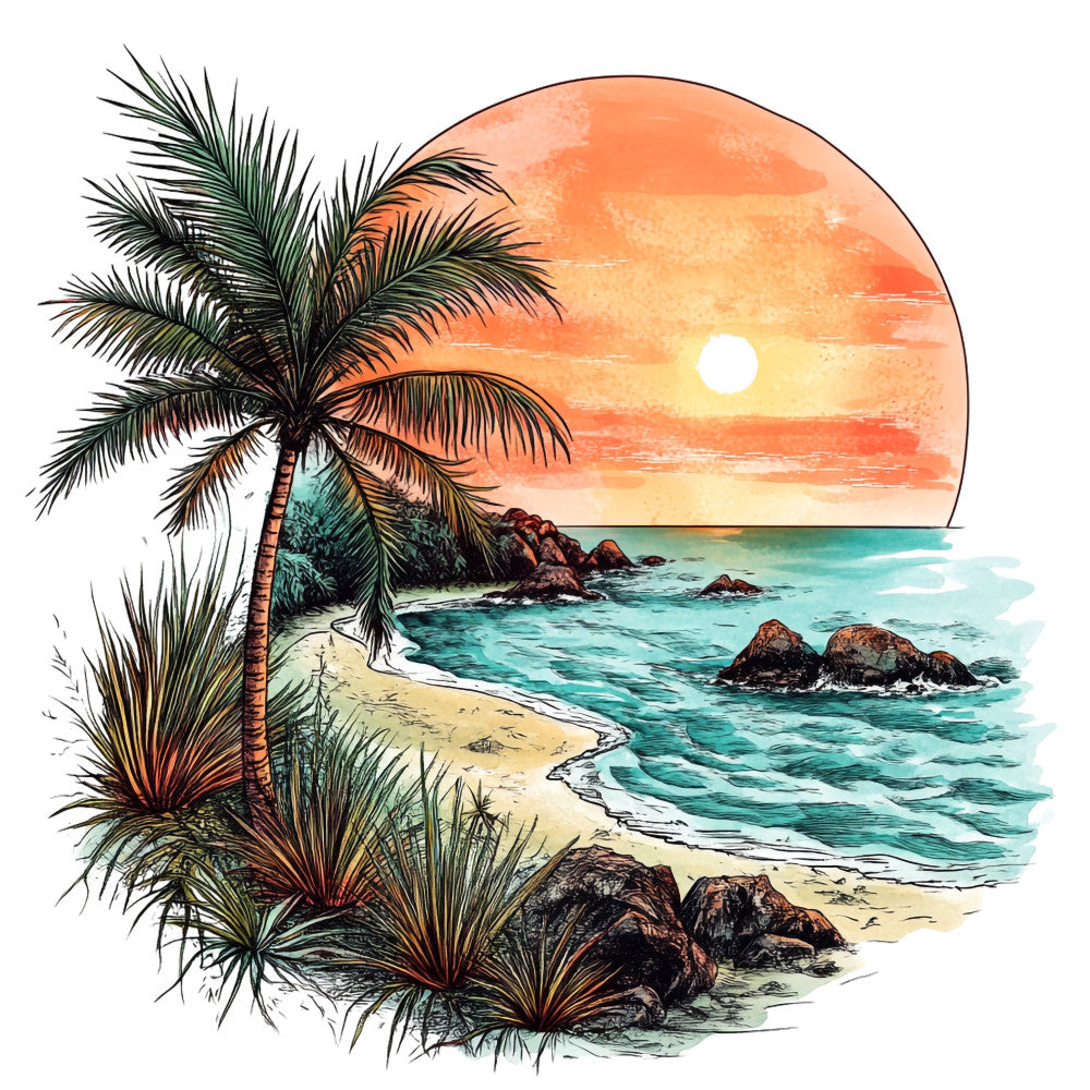 Tranquil Beach Fabric Panel 3