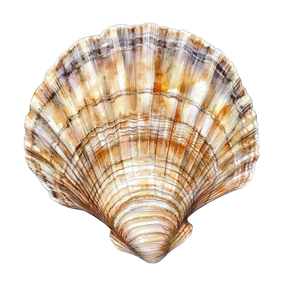 Watercolor Sea Shells Fabric Panel 25