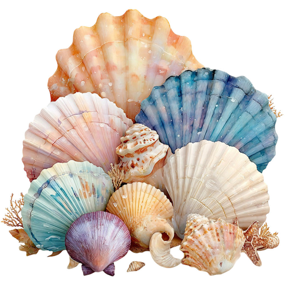 Colorful Seashell Fabric Panel 50