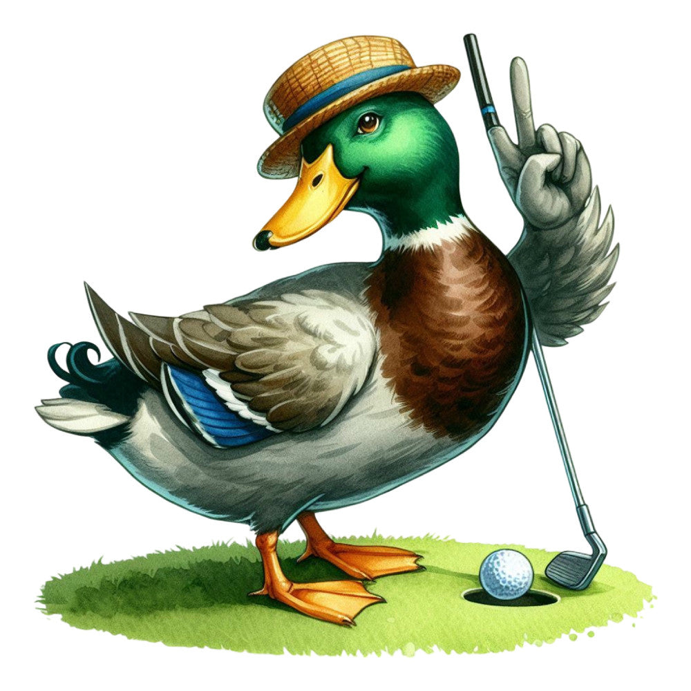 Golfing Mallard Fabric Panel 25