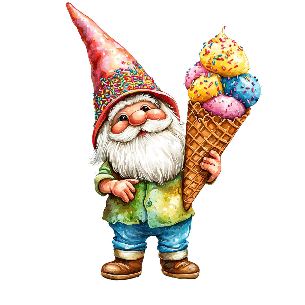 Ice Cream Gnome Fabric Panel 30