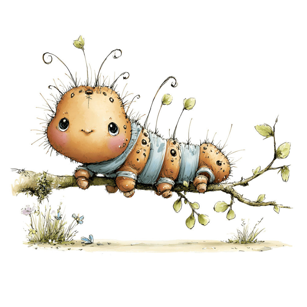 Whimsical Caterpillar Fabric Panel 30