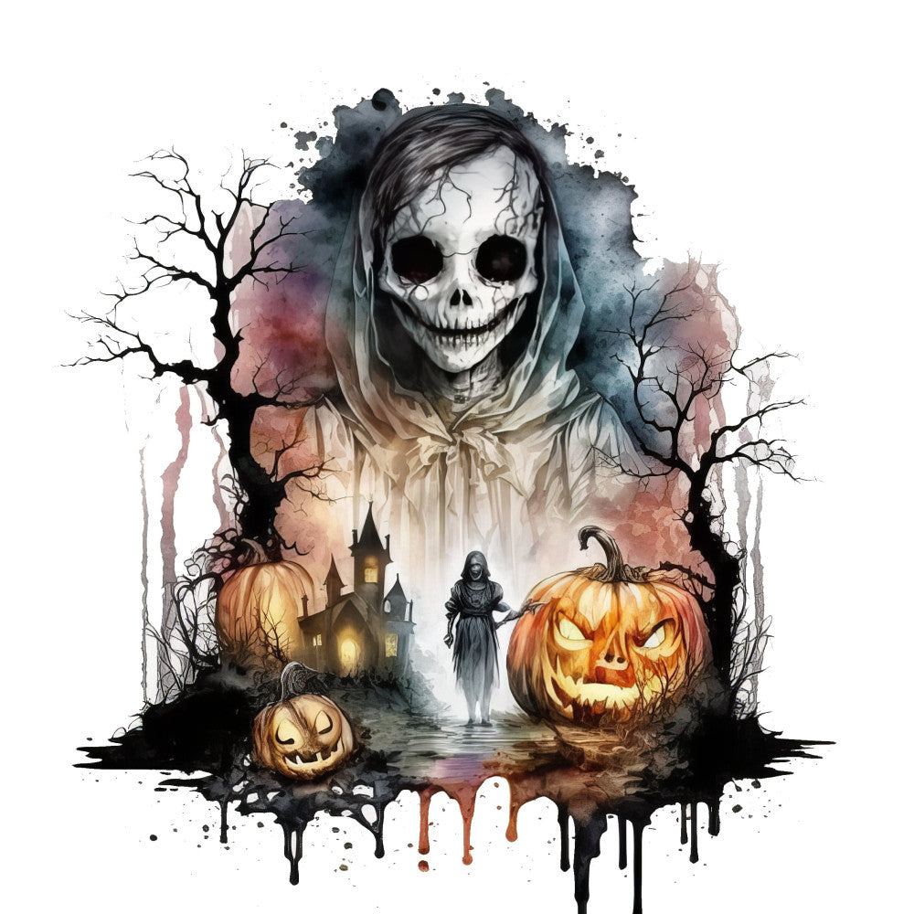 Creepy Halloween Horror Fabric Panel 20