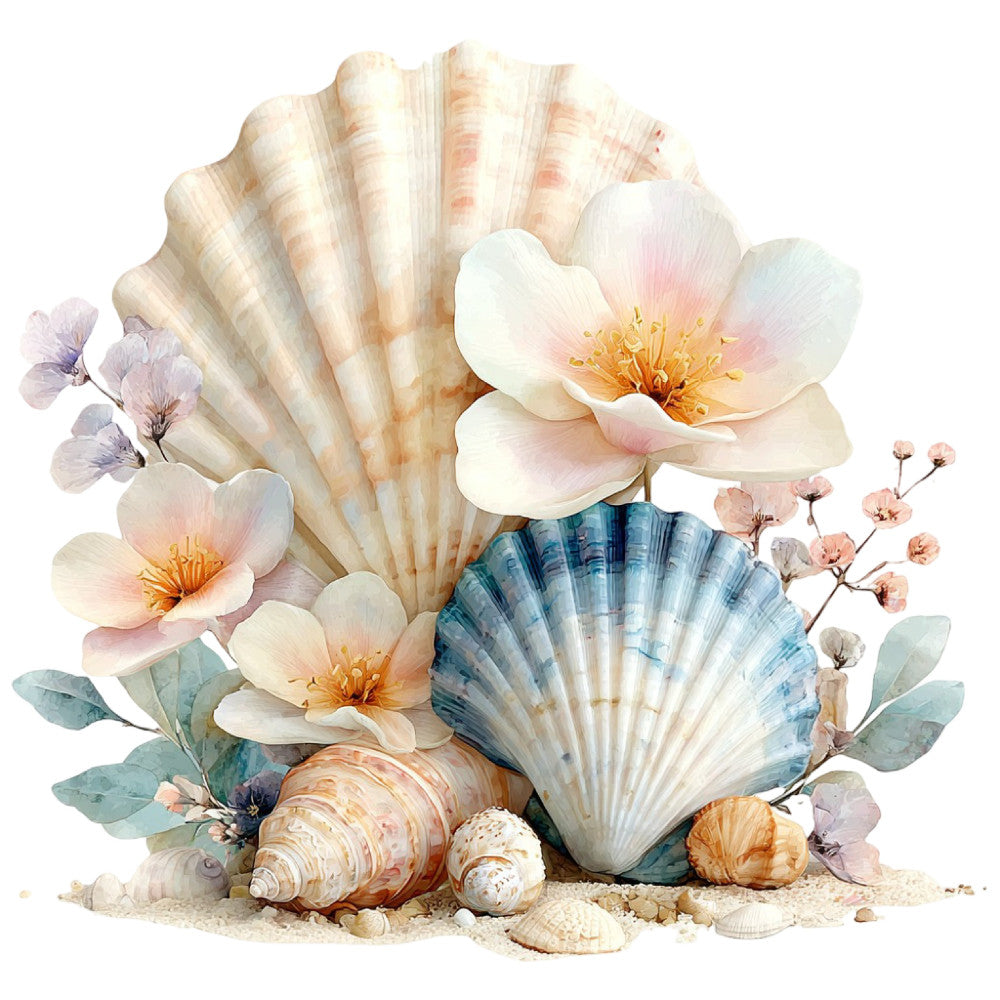 Colorful Seashell Fabric Panel 17