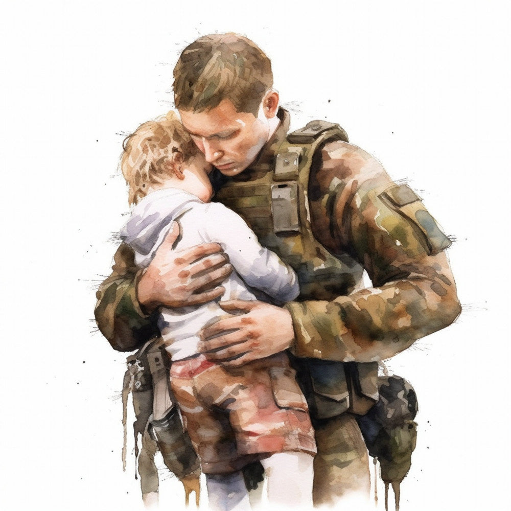 Watercolor Military Fabric Panel 20