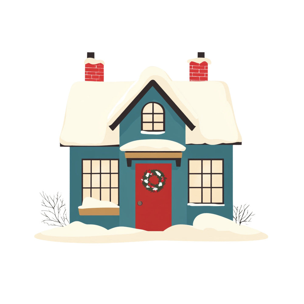 Whimsical Christmas House Fabric Panel 3