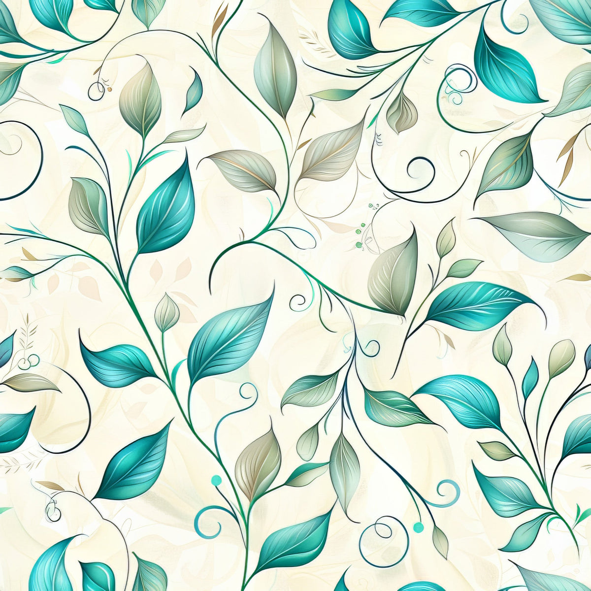 Daily Deal: Teal and Doves Pattern 6 Quilting Cotton Fabric - 45" x 1 Yard"
