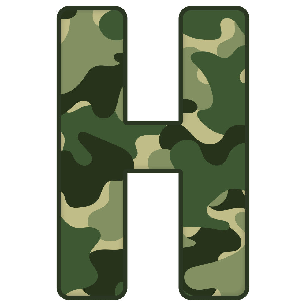 Green Camo Alphabet Fabric Panel 36