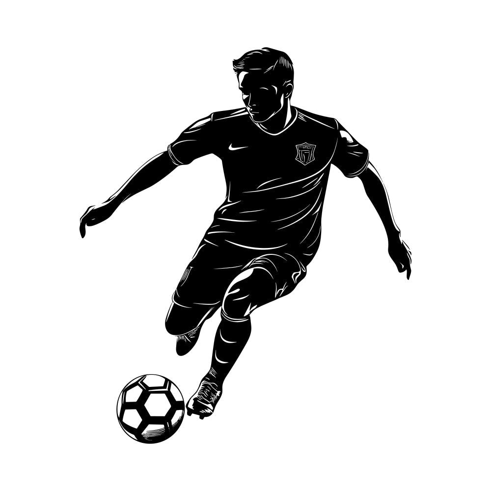 Soccer Player Silhouette Fabric Panel 2