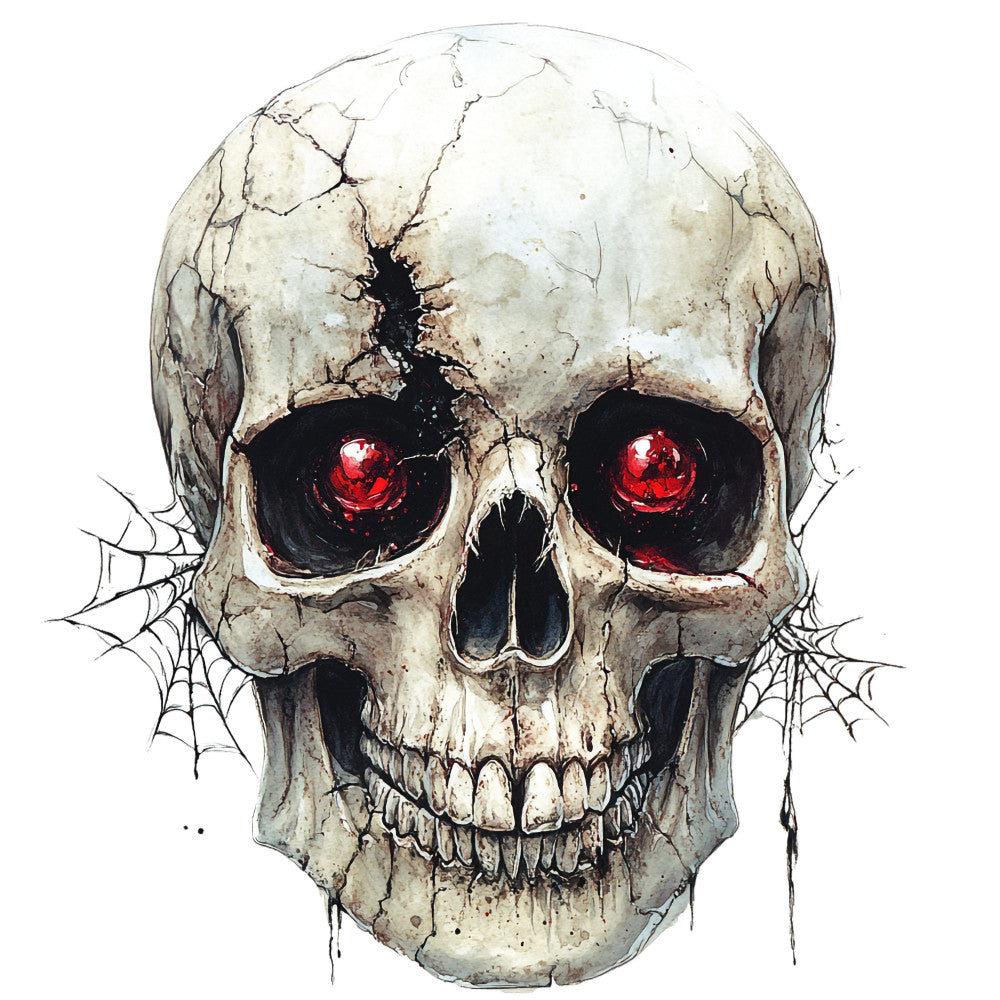 Red Eyed Skull Fabric Panel 26