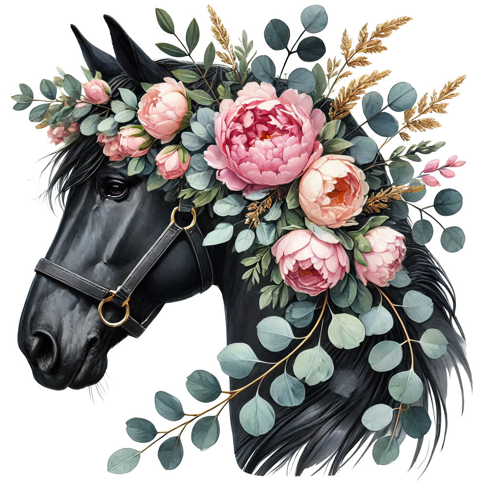 Boho Horses Fabric Panel 18
