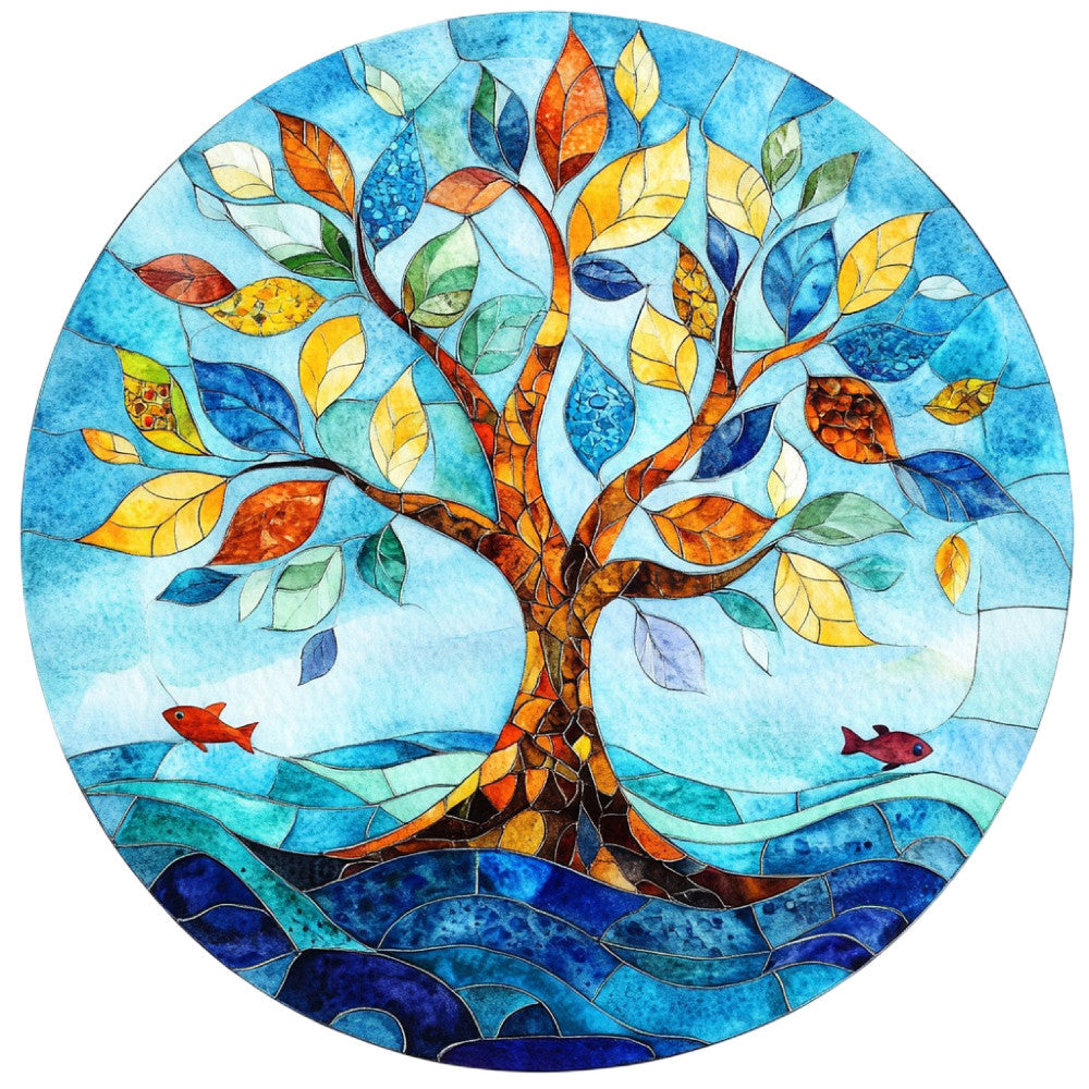 Tree of Life Stained Glass Fabric Panel 23