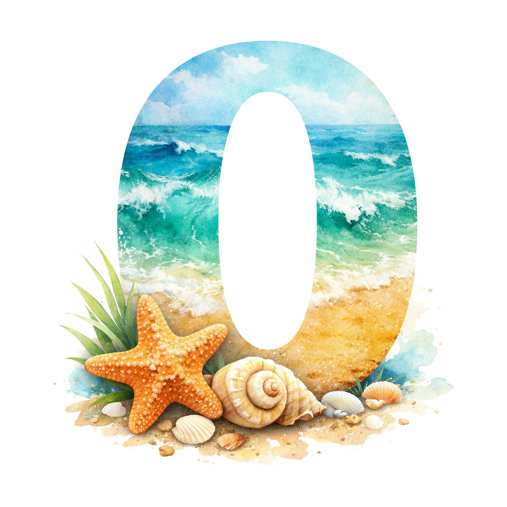 Summer Beach Alphabet Fabric Panel 25