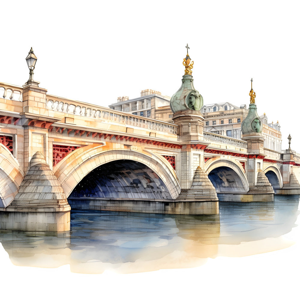 Watercolor Hello London Fabric Panel 9